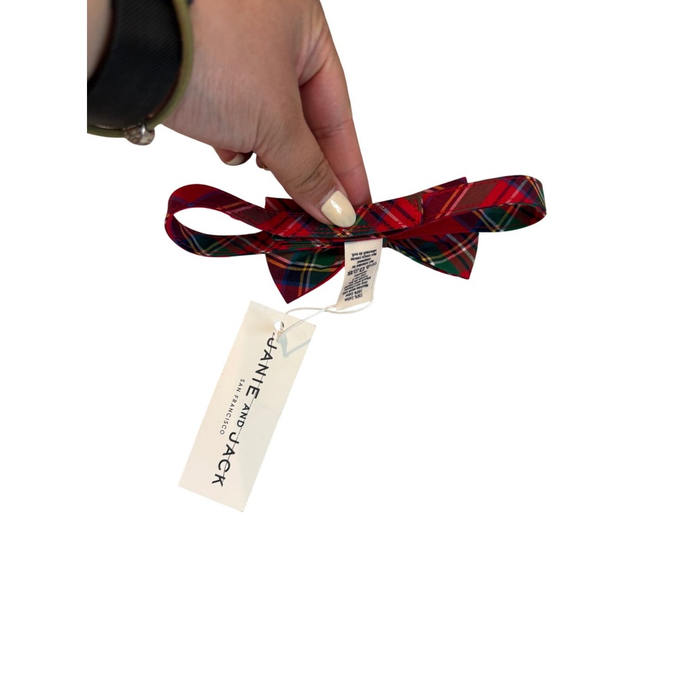 Janie and Jack Boys Tartan Plaid Bow Tie Red Multi Holiday Size 6 and up NWT - Picture 9 of 11